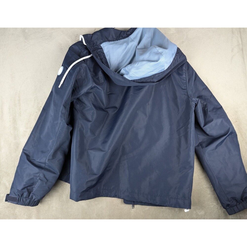MICHAEL KORS MIDNIGHT BLUE S LOGO TAPE HOODED WOVEN WINDBREAKER JACKET MENS - Picture 6 of 14